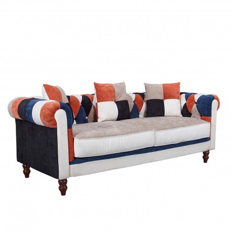 Sofa Chesterfield Patchwork3-Sitzer