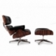 Eames lounge chair replica in leatherette and chrome base by Charles & Ray