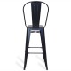 Metal industrial stool Bistro Style with backrest