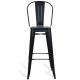 Metal industrial stool Bistro Style with backrest