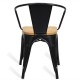 Metal industrial chair Bistro Arms Wood