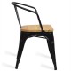 Metal industrial chair Bistro Arms Wood