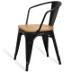 Metal industrial chair Bistro Arms Wood