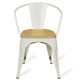 Metal industrial chair Bistro Arms Wood