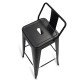 Industrial stool Metal Wide Bistro Matte