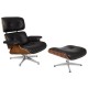 Eames Lounge chair replica with chrome foot by Charles & Ray Eames