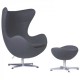 Replica Egg Chair with Footstool by designer Arne Jacobsen