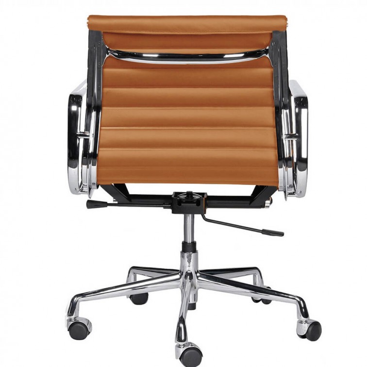Bürostuhl Jason Alu Niedrige Rücken - Bürostühle aus Leder - IconMöbel