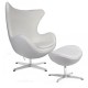 Replica Egg Chair with Footstool by designer Arne Jacobsen