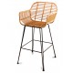 Le Midi Stool with armrest in Rattan Perfect For Outdoor