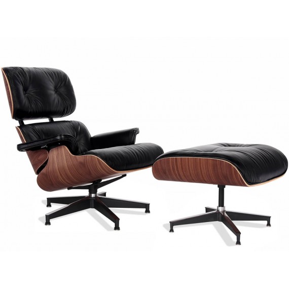 Eames Lounge Chair Replica gemaakt aniline - Moderne fauteuil