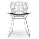 Replika židle Bertoia "High Quality" z chromové oceli od slavného designéra Hans J. Wegner