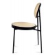 Preston chair in natural rattan and black lacquered aluminum