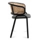 Morley chair in Natural Rattan and black lacquered steel base.