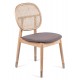 Marsh Chair in Natural Rattan and Cotton Cushion Vintage Style