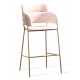 High Upholstered Stool with Golden Legs