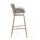 High Upholstered Stool with Golden Legs