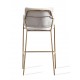 High Upholstered Stool with Golden Legs