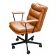 Office Chair Upholstered In Brown Faux Leather