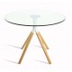 Braun design table in tempered glass and beech wood