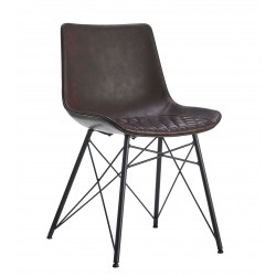 Jules Industrial Chair Upholstered in Leatherette