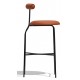 Elbow industrial stool upholstered in imitation leather