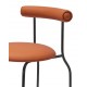 Elbow industrial stool upholstered in imitation leather