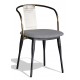 Bistro Armor industrial chair with leatherette cushion