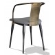 Bistro Armor industrial chair with leatherette cushion