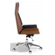 Nordic Highback office chair in walnut wood with leatherette cushion