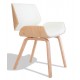 Nordic Plywood chair with leatherette cushion in maple wood