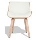 Nordic Plywood chair with leatherette cushion in maple wood