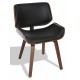 Nordic Plywood chair with leatherette cushion and walnut wood