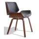 Nordic Plywood chair with leatherette cushion and walnut wood