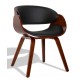 Nordic Burrow S chair with leatherette cushion in walnut wood