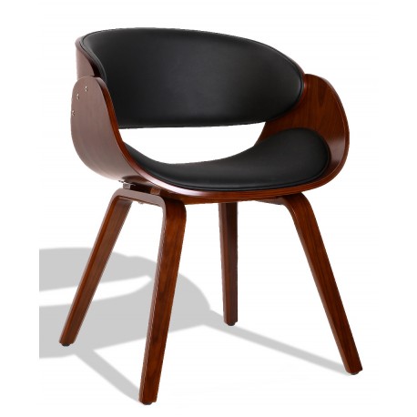 Nordic Burrow S chair with leatherette cushion in walnut wood