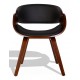 Nordic Burrow S chair with leatherette cushion in walnut wood