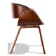 Nordic Burrow S chair with leatherette cushion in walnut wood