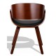 Nordic Burrow S chair with leatherette cushion in walnut wood