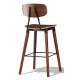 Copine industrial stool in walnut wood