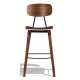 Copine industrial stool in walnut wood