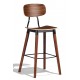 Copine industrial stool in walnut wood