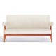 West vintage sofa in teak wood and boucle upholstery