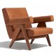 Confort Compass lounge chair in teak wood and Italian leather