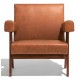 Confort Compass lounge chair in teak wood and Italian leather