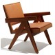 Confort Compass lounge chair in teak wood and Italian leather