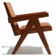 Confort Compass lounge chair in teak wood and Italian leather