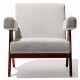 Confort Compass lounge chair in teak wood and bouclé fabric