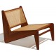 Compass lounge chair in teak wood and natural rattan