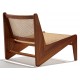 Compass lounge chair in teak wood and natural rattan